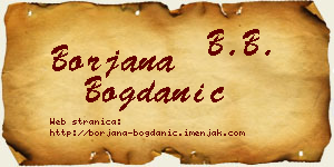 Borjana Bogdanić vizit kartica